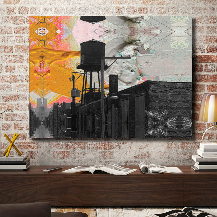 East Urban Home Water Tower by Kent Youngstrom - Wrapped Canvas Print ...