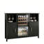 Armoire-bar 53,15 po à cannelures noires avec mini-réfrigérateur, support à vin amovible et tablettes réglables-333267250