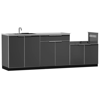 Ensemble d'armoires modulaires en aluminium pour l'extérieur 4 pièces
