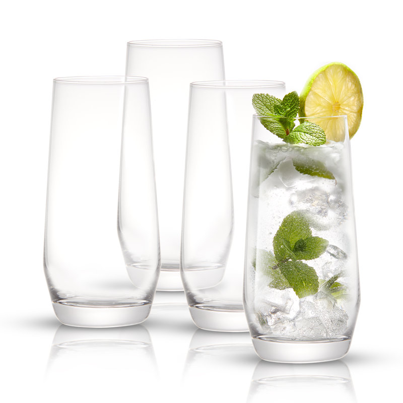 Gwen 18oz Lead-Free Crystal Highball Glass Set