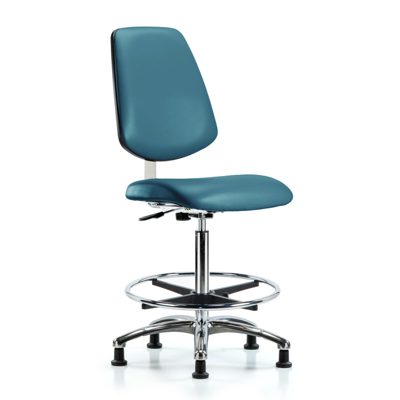 Chaise de travail ergonomique Merridy, Bleu marine, Patins