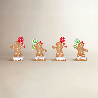 4-Piece Gingerbread Cookie Card Holder Set
