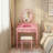 Makeup Vanity Table Set With 360Â° Mirror & Cushioned Stool - 4-Drawer Bedroom Dressing Desk-1762025774