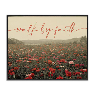 Walk By Faith Garden Framed Giclee, design by GAIL PECK