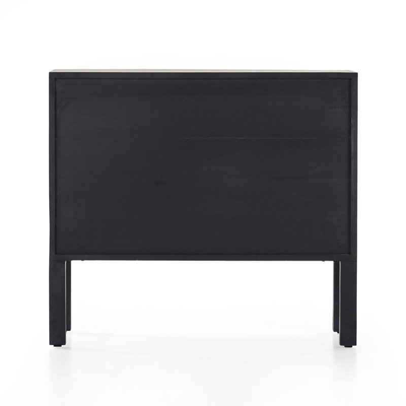 Isador Solid Wood Bar Cabinet, Black