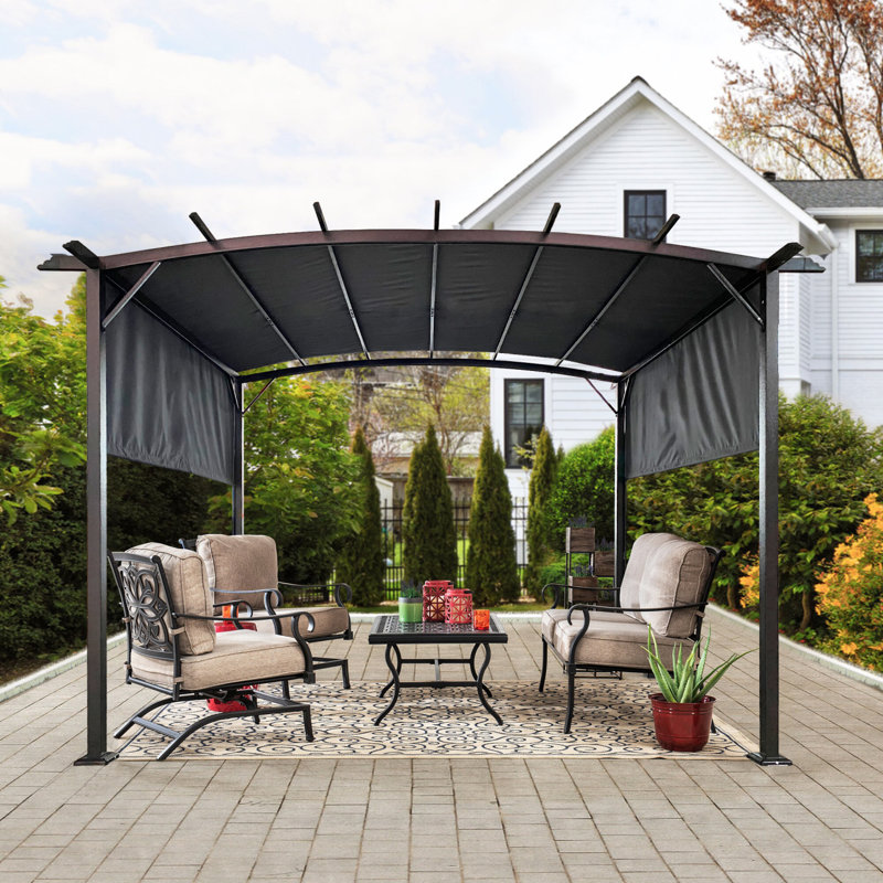 Outdoor 12 Ft. W X 9 Ft. D Steel Pergola Gazebo Outdoor Canopy