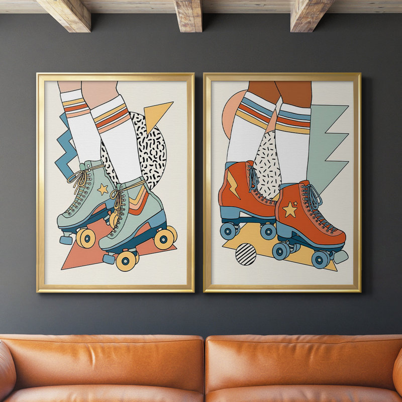 Let It Roll I - Toile encadrée de qualité supérieure - prête à être accrochée, Cadre doré, H 24,5 po x l 37 po x P 2,5 po