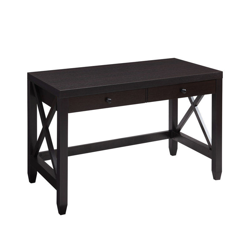 Home Office Furniture Desk With 2 Practical Drawers, X Brace Structure In , Drawers Roller Wheels, Support