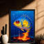 Reproduction d'art encadré noir rétro bleu unique-1561381996