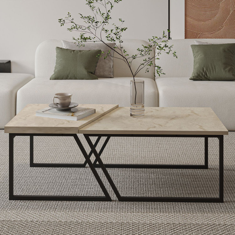 Ensemble de tables basses, Crème, crème, Crème, crème