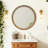 Round Distressed Wood Beaded Wall Mirror-193147820