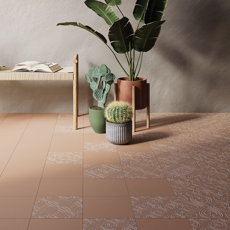 Carrelage en porcelaine Helix 8X8, Rouge