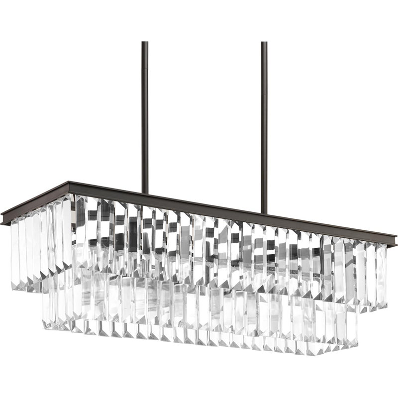 Lustre à 4 lumières Galene, Bronze antique