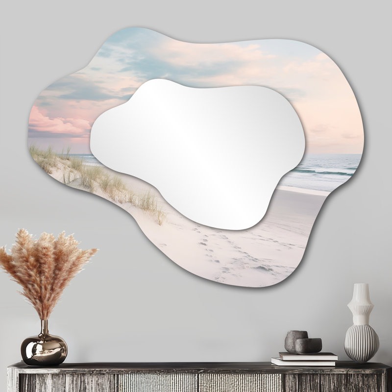 Miroir mural irrégulier de plage Beach Serenity, 27 po x 35 po