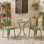 Ensemble bistro 3 pièces avec table ronde et 2 fauteuils pour terrasse
