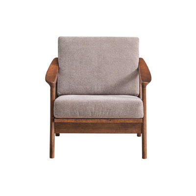 Accent Chair In Brown Fabric - Foam Seat, Removable Cushion, Wooden Frame, 21" Seat Depth, 31" Product Width, 220lbs Weight Capacity With Finish Capacity, 32" Height