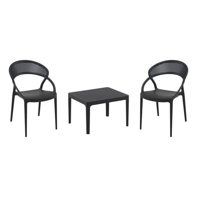 Ensemble de conversation pour 2 personnes Farrah Sunset, Noir