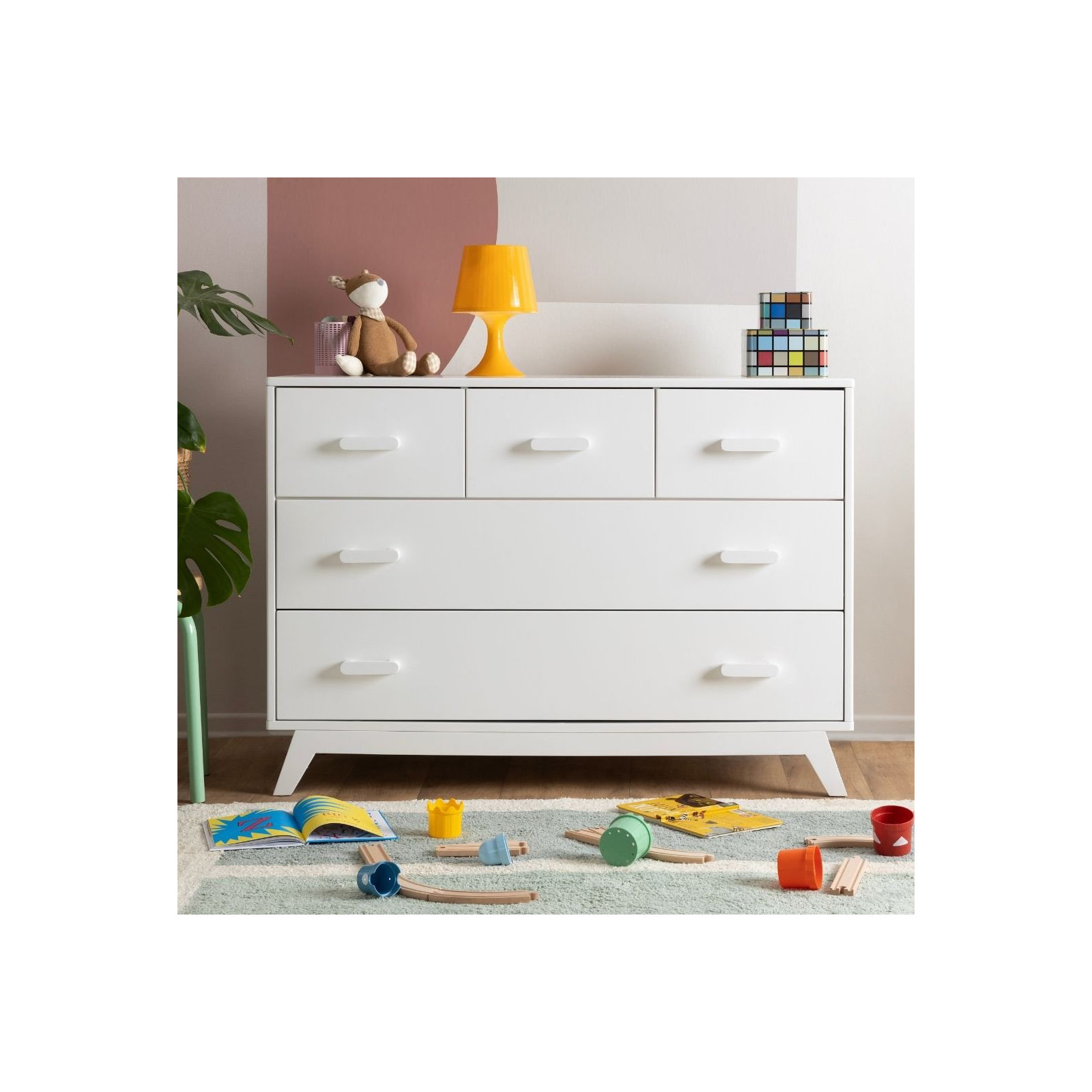 Soho 5-drawer dresser, White