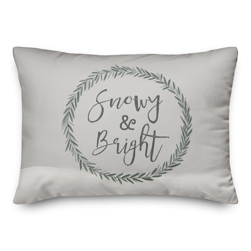  Housse et insert de coussin rectangulaire Snowy Right Wreath