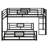 Twin Over Full Size Bunk Bed With Ladders, L Shaped Metal Bunk Bed Frame,Modern Metal Beds Frame