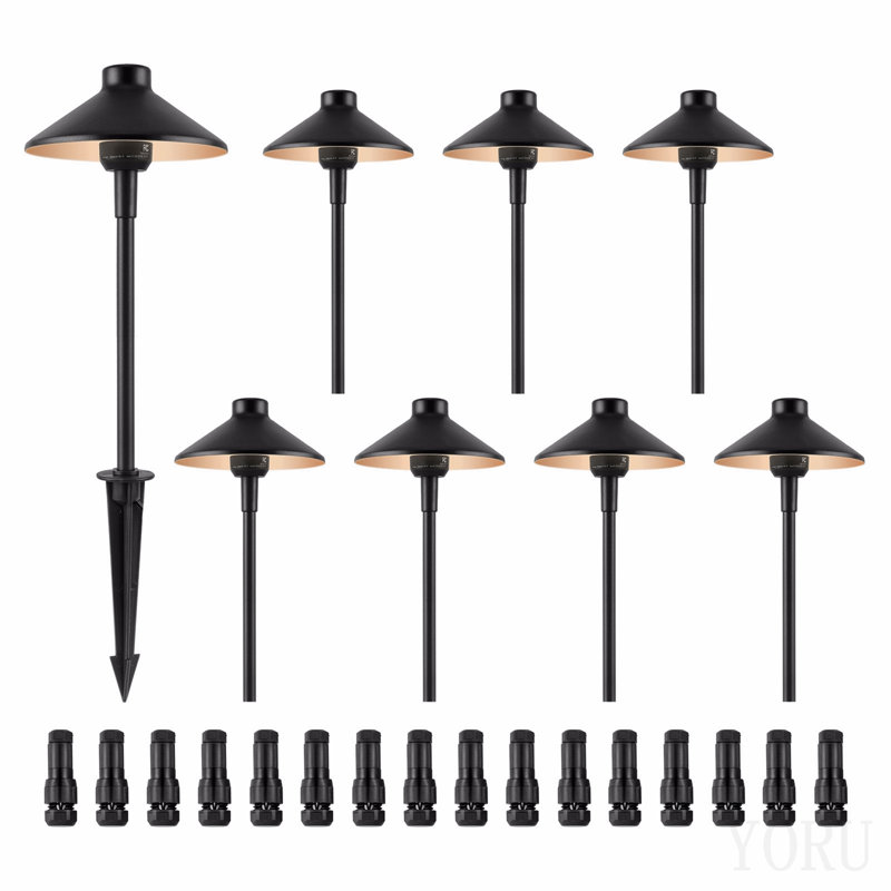 Paquet de 8 lumières de paysage à basse tension, éclairage extérieur de 3w 210lm 12v-24vac / Dc, éclairage blanc chaud 3000k avec connecteurs rapides, Ip66 imperméable pour trottoir de jardin