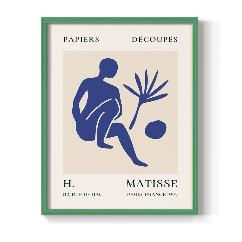 Matisse CLX, reproduction encadrée - bois massif, Vert, H 10 po x l 8 po