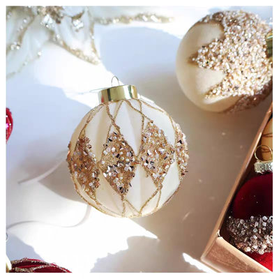 12PCS 3.15 Inch Christmas Ornaments Set, Flocked Painted Shatterproof Balls for Xmas Tree Decor