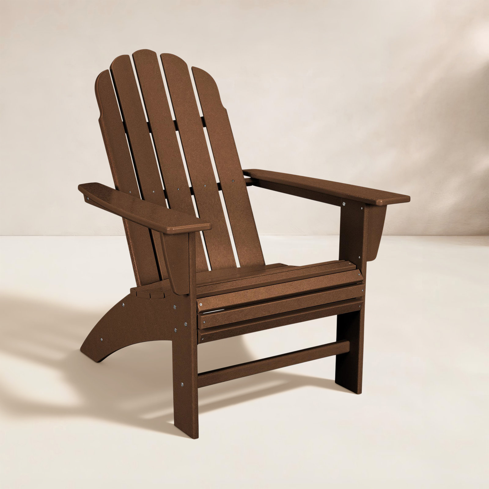 POLYWOOD Vineyard Curveback Resin Adirondack Chair, Teak