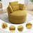 Niama Upholstered Swivel Lounge Armchair With Pillows-1154833262