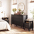 Ensemble de chambre à coucher 3 pièces avec commode 9 tiroirs et deux tables de chevet 2 tiroirs Amberrae, noir