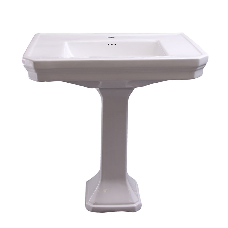 Lavabo de salle de bain rectangulaire en porcelaine vitreuse avec trop-plein 28 po. Corbin, Simple