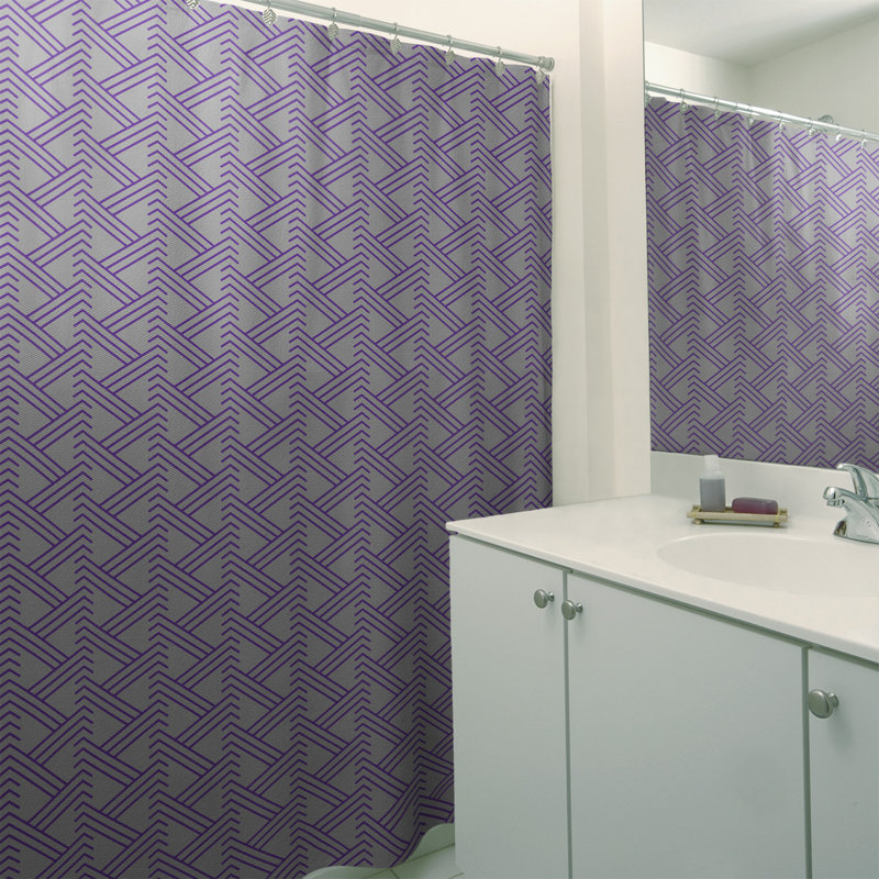 Rideau de douche simple Classic Zig Zag, Gris / Mauve
