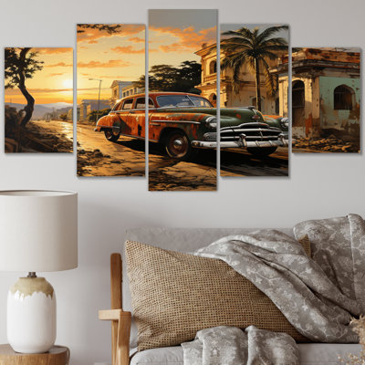 " Cuba Havana Sunset " 5 - Pieces