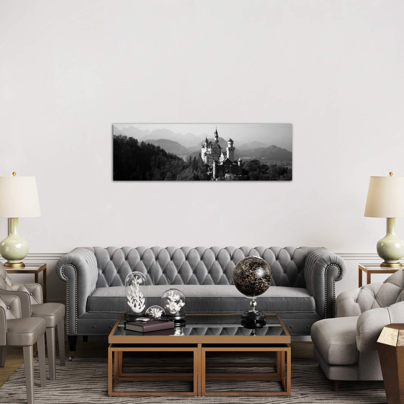 Castle On A Hill, Neuschwanstein Castle, Bavaria, Germany by Panoramic Images - Wrapped Canvas Panoramic Print