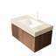 Comptoir en pierre frittée à motif de 91,4 cm (36 po) et lavabo encastré en céramique, un trou pour robinet standard, blanc beige, haute résistance à divers dommages, profondeur de 89 cm (35,08 po), largeur de 49,2 cm (19,34 po), hauteur de 22,1 cm (8,71 po), poids de 24,5 kg (54,02 lb)