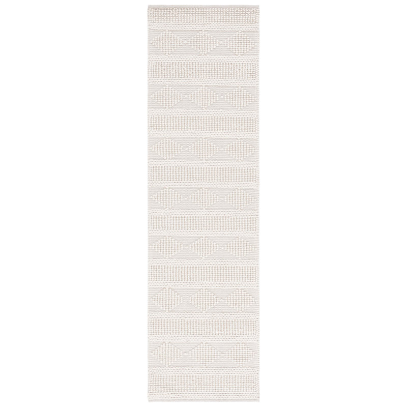 Tapis Natura 210 en ivoire / gris, Tapis de couloir 2 pi 3 po x 8 pi