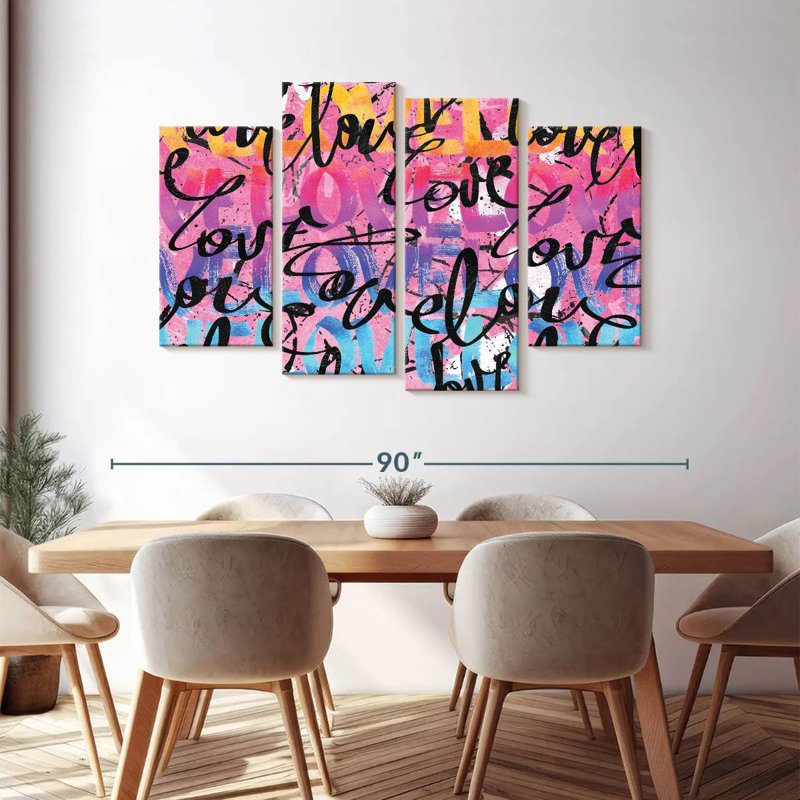 «Love Graffiti», reproduction sur toile, H 48 po x l 75 po
