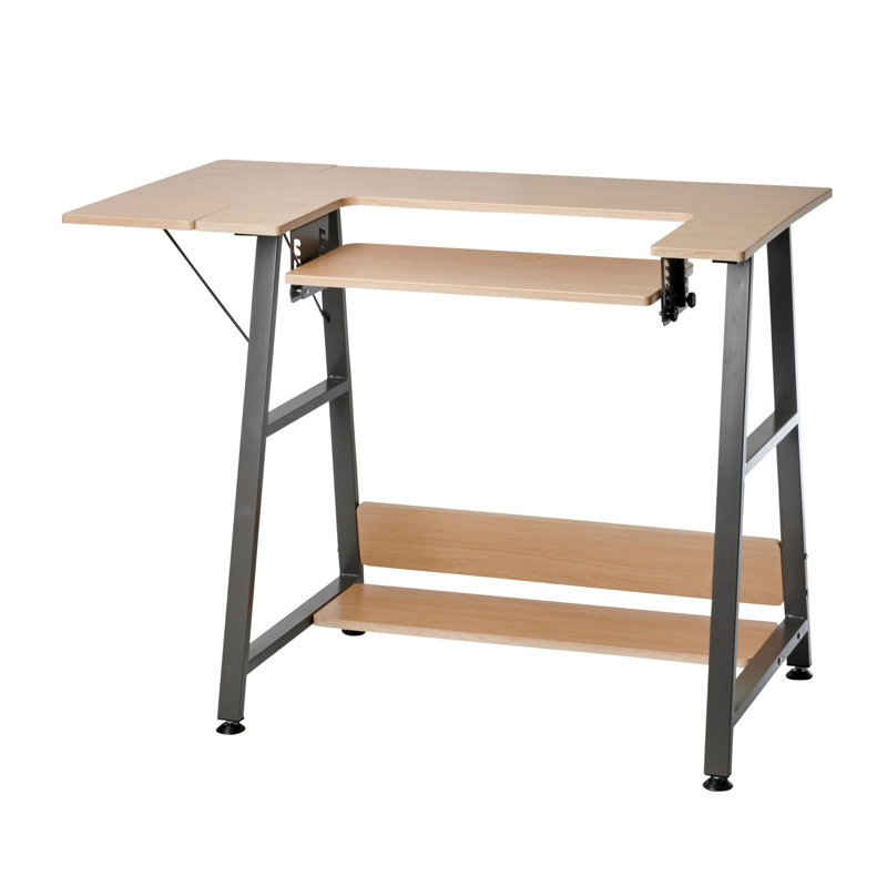 Adelena 115.5cm x 60cm Sewing Table with Sewing Machine Platform, Brown