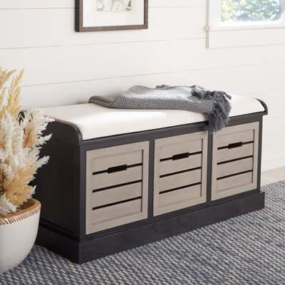 South Ferry Linen Upholstered Storage Bench