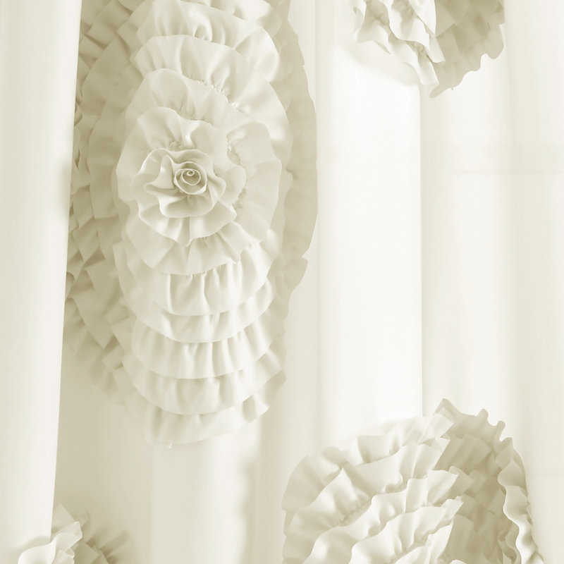 Semi Sheer Single Curtain Panel, Ivory, 54" W x 84" L
