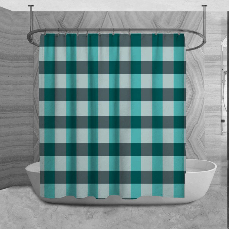 Rideau de douche Aqdal Gingham, H 73 po x l 70 po