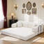 Canapé-lit convertible avec coussin cylindrique, canapé-lit pliant en velours côtelé avec cadre de forme fixe, canapé-lit de salon pour chambre à coucher-1067447423