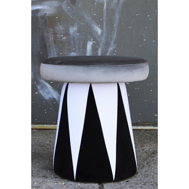 Solid + Manufactured Wood Accent Stool, Grey
