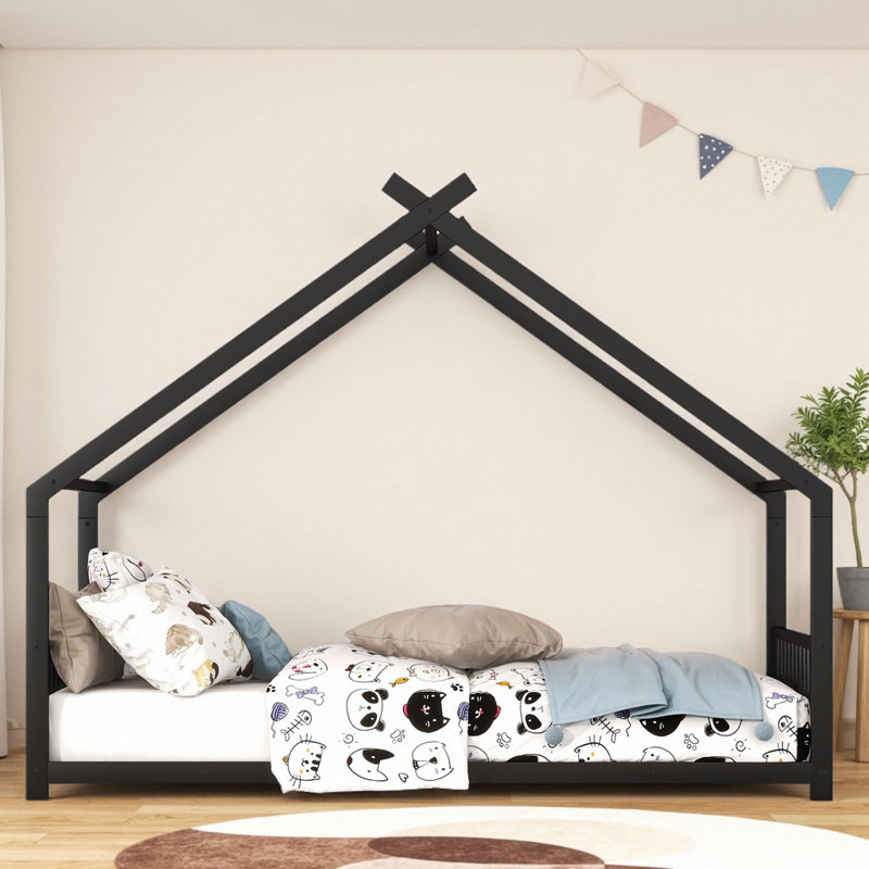 Station de jeu durable pour enfants, Lit simple, Noir