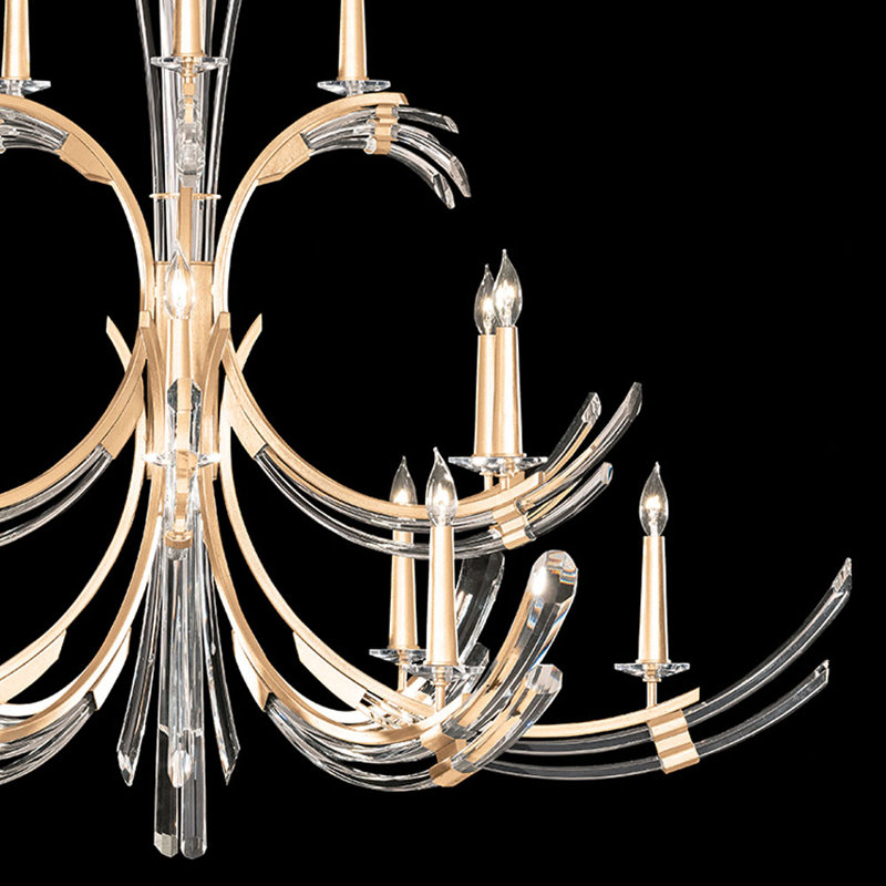 Trevi 15 - Light Chandelier, Gold Leaf