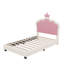 Lit simple tapissier Princess avec tête de lit couronne-236897317