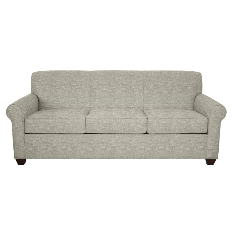 Finn Rolled Arm Sofa with Reversible Cushions, Montana Walnut, Archetype Quartz, 34" H x 83" W x 36" D
