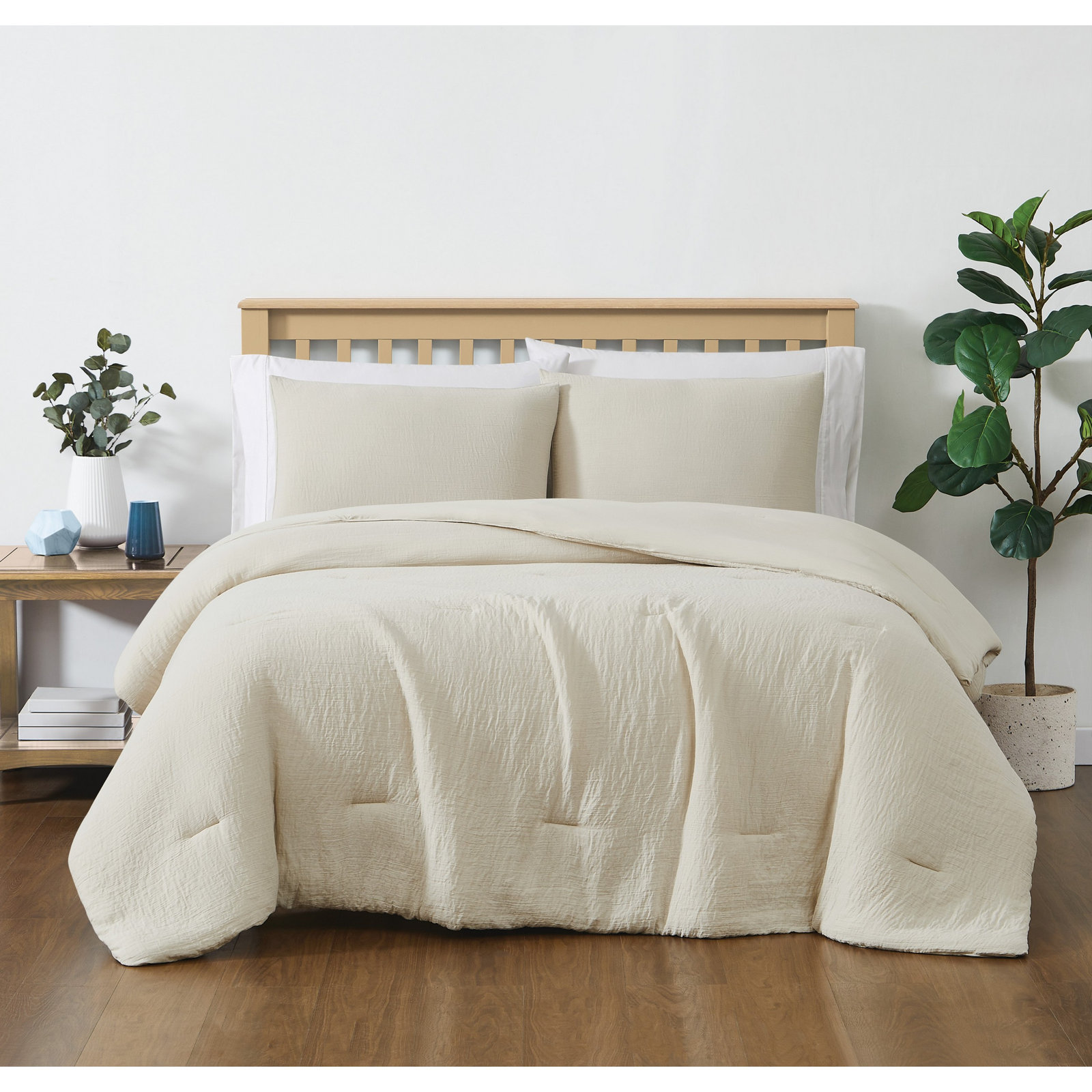 Reta Comforter Set, Twin XL Comforter + 1 Standard Sham, Beige