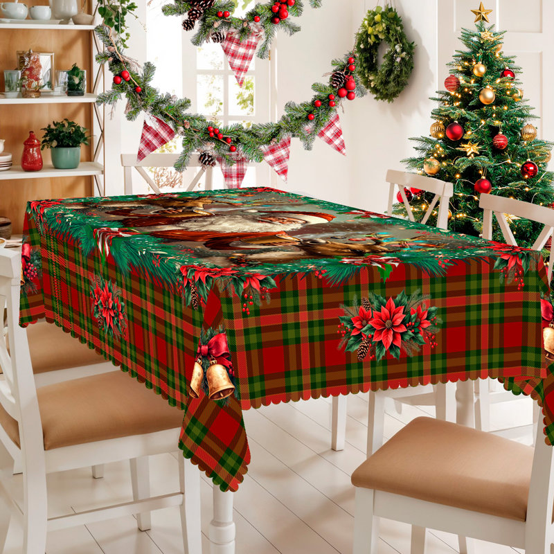 Nappe père Noël avec motif à carreaux rectangulaire 140 x 180 cm, L 70,87 po x l 55,12 po
