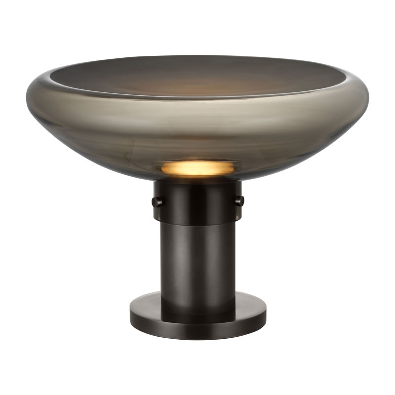 Morgan LED Table Lamp, Burnished Bronze, Smoke